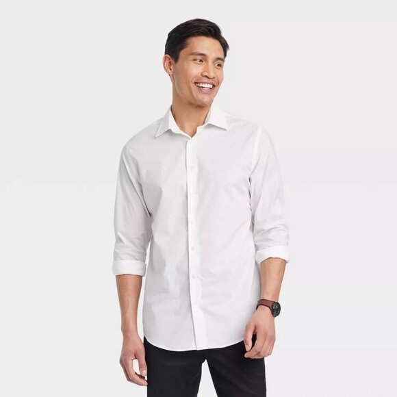 Goodfellow & Co Mens Performance Dress Long Sleeve Button-Down Shirt White XXL - Picture 1 of 7